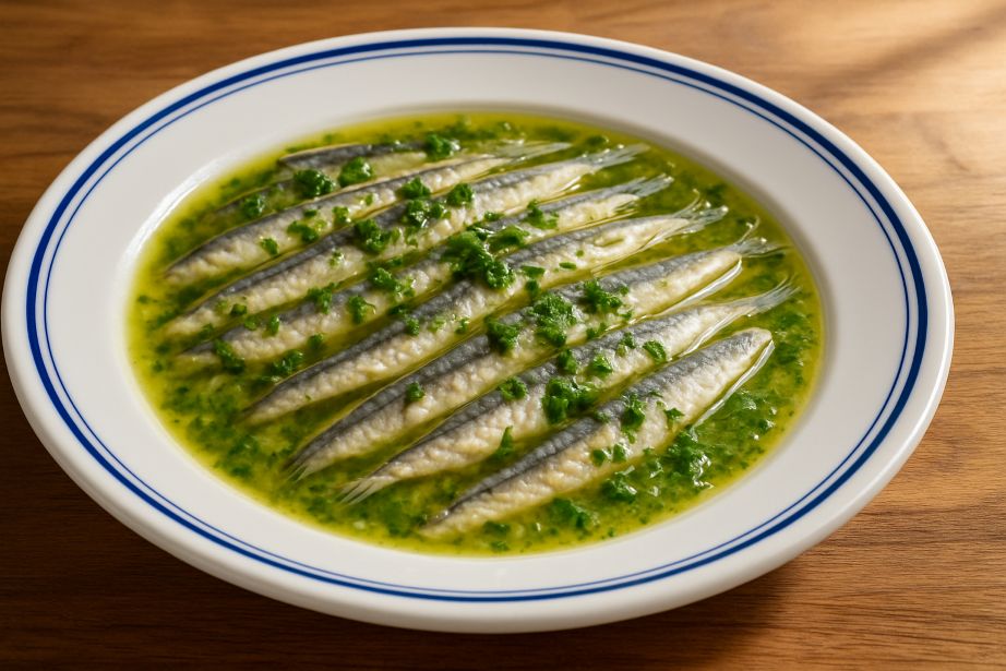 anchoas en salsa verde