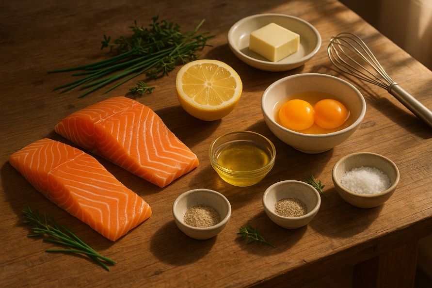 ingredientes salmón en salsa holandesa