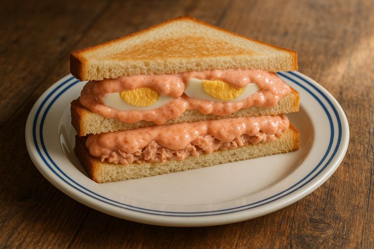 sándwich de atun y huevo